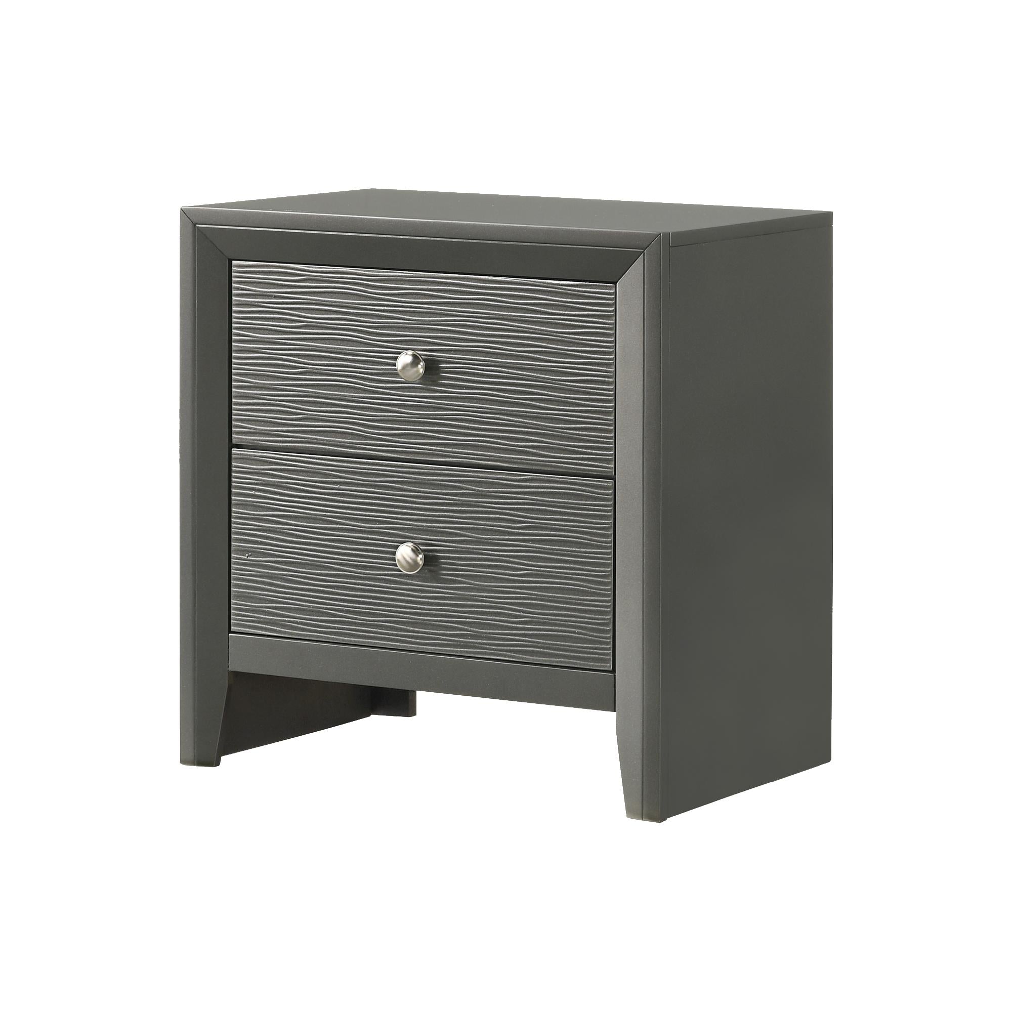 Crown Mark Denker B4715-2 Nightstand - Gunmetal IMAGE 1